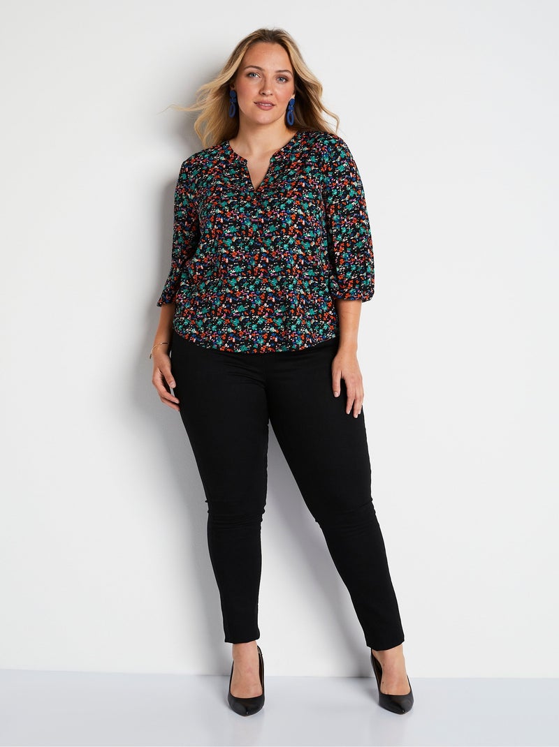 Túnica holgada de largo medio con mangas 3/4 Multicolor - Kiabi