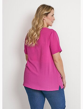 Túnica holgada de largo medio en tejido de crepé - Afibel