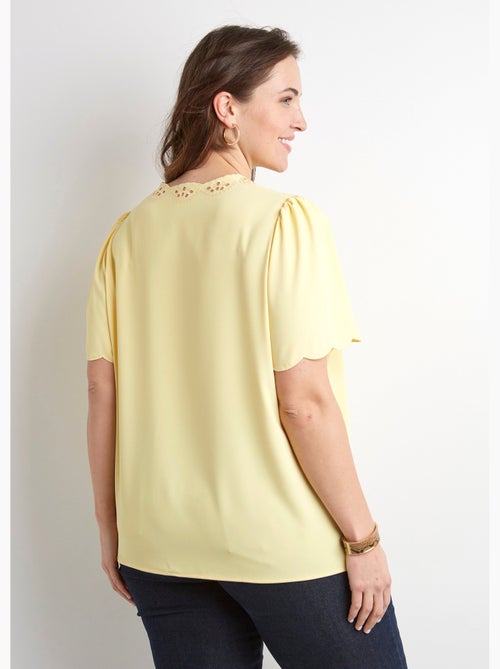 Túnica larga bordada manga corta lisa - Afibel - Kiabi