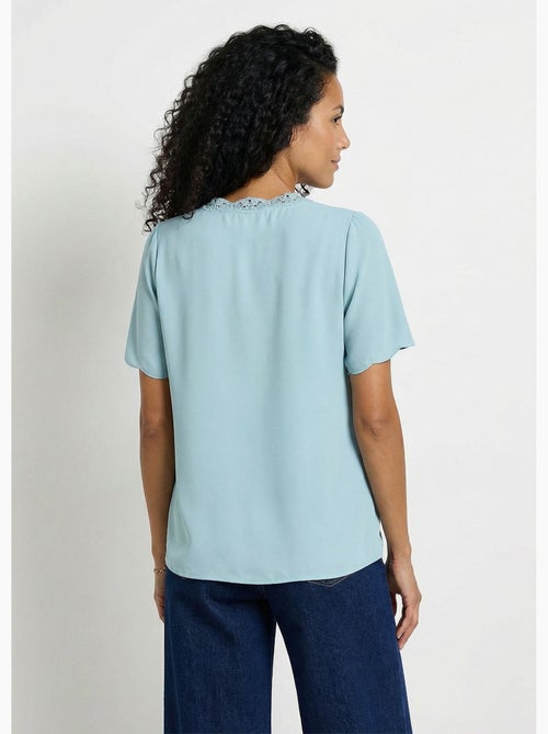 Túnica larga bordada manga corta lisa - Afibel - Kiabi