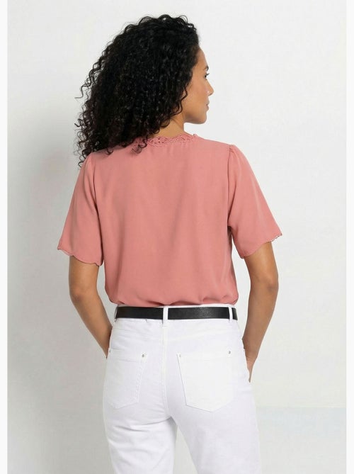 Túnica larga bordada manga corta lisa - Afibel - Kiabi