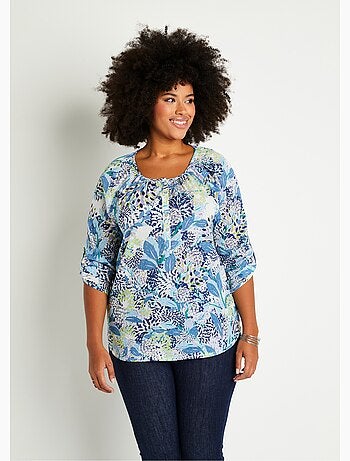 Túnica larga botones florales - Afibel