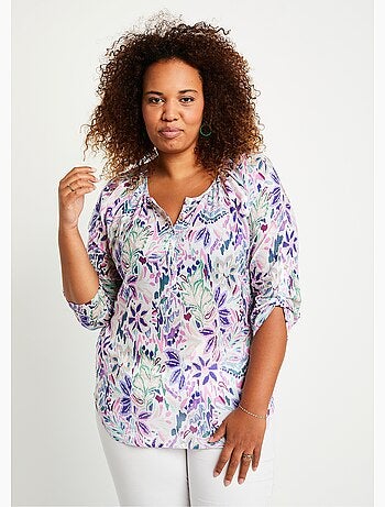 Túnica larga de gasa de algodón con botones - Afibel