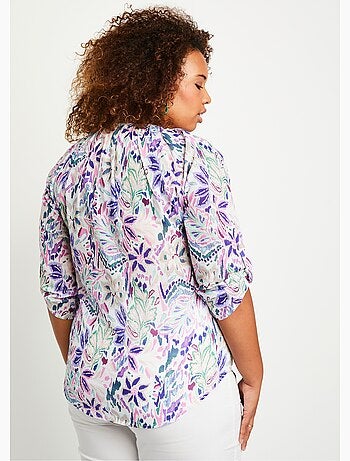 Túnica larga de gasa de algodón con botones - Afibel