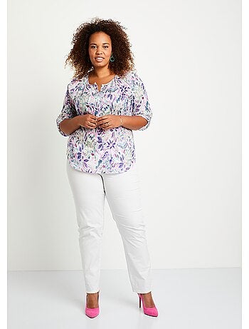 Túnica larga de gasa de algodón con botones - Afibel