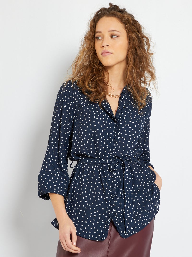 Túnica larga estampada AZUL - Kiabi