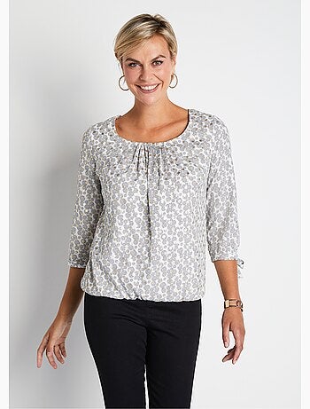 Túnica larga estampada con manga 3/4 - Afibel