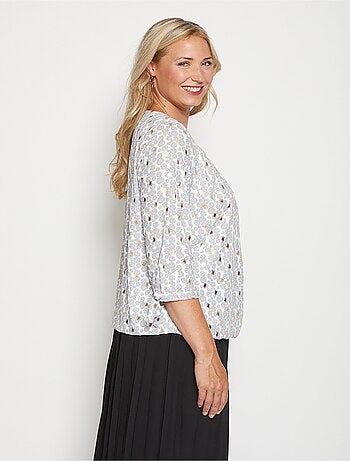 Túnica larga estampada con manga 3/4 - Afibel