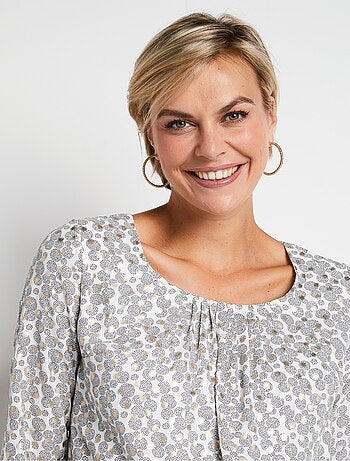 Túnica larga estampada con manga 3/4 - Afibel