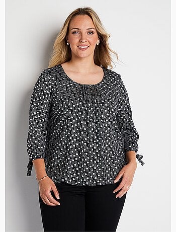 Túnica larga estampada con manga 3/4 - Afibel