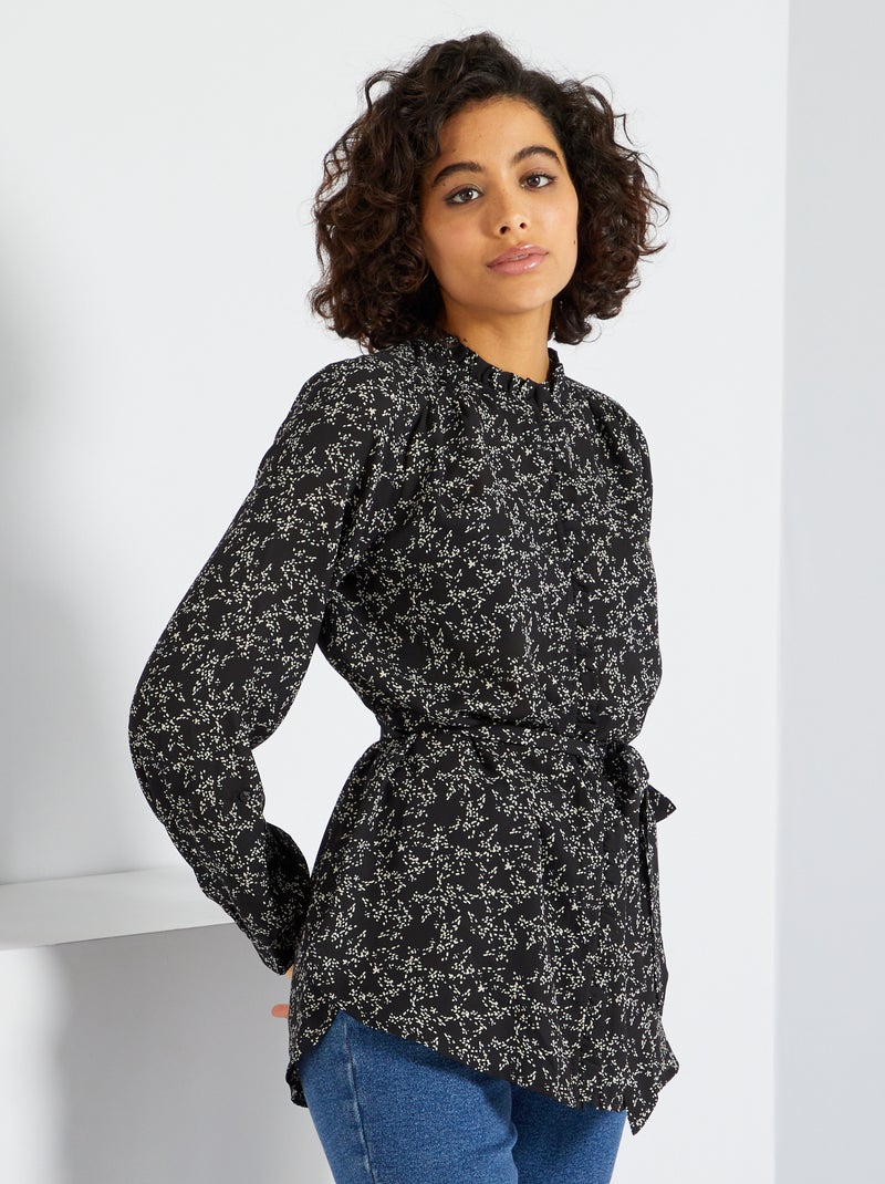 Túnica larga estampada NEGRO - Kiabi