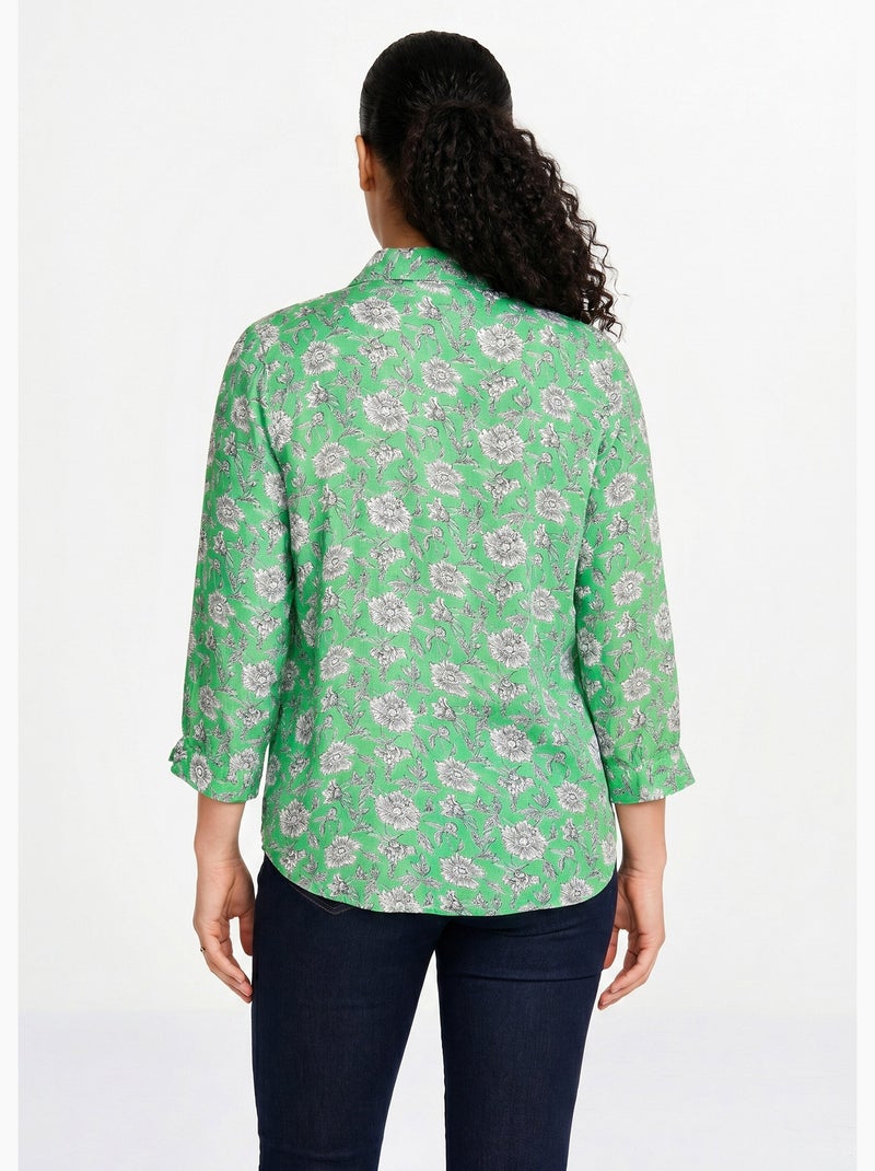 Túnica larga evasé floral - Afibel Verde - Kiabi
