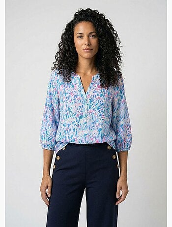 Túnica larga holgada estampada con mangas 3/4 - Afibel