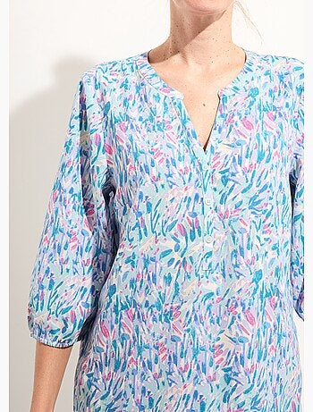 Túnica larga holgada estampada con mangas 3/4 - Afibel