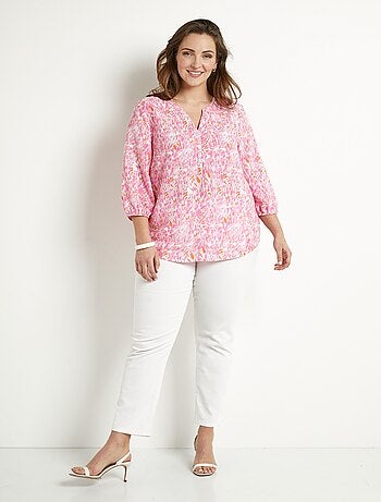 Túnica larga holgada estampada con mangas 3/4 - Afibel