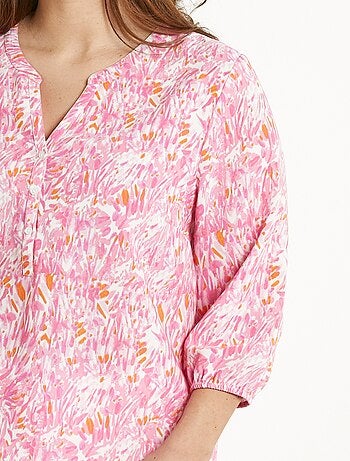 Túnica larga holgada estampada con mangas 3/4 - Afibel