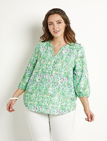 Túnica larga holgada estampada con mangas 3/4 - Afibel