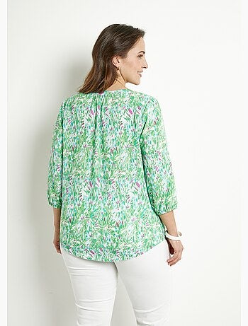 Túnica larga holgada estampada con mangas 3/4 - Afibel