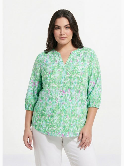 Túnica larga holgada estampada con mangas 3/4 - Afibel - Kiabi