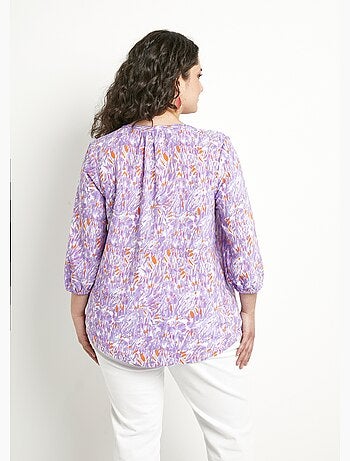 Túnica larga holgada estampada con mangas 3/4 - Afibel