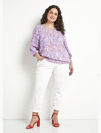 Túnica larga holgada estampada con mangas 3/4 - Afibel