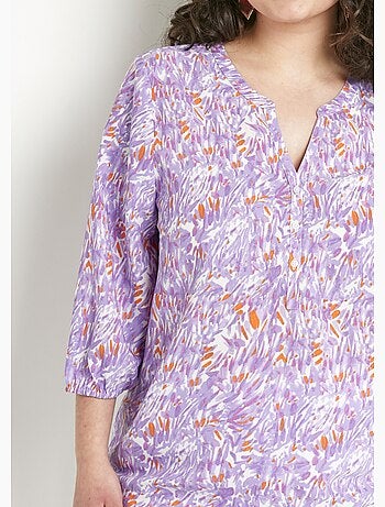 Túnica larga holgada estampada con mangas 3/4 - Afibel