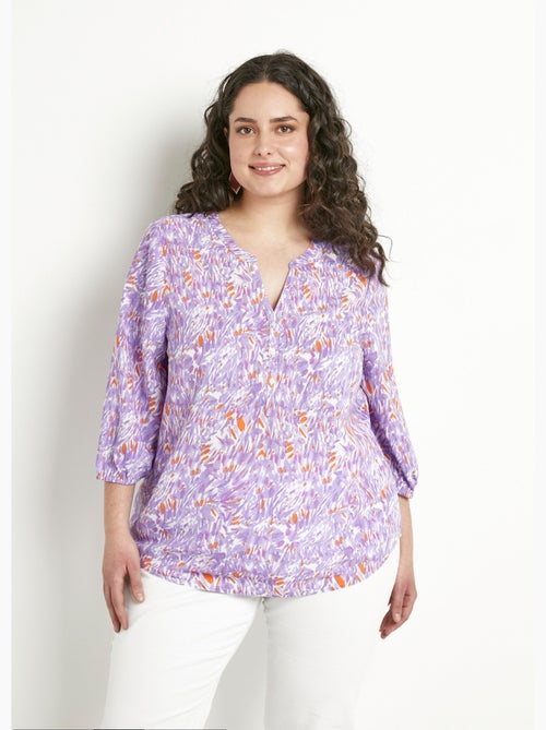 Túnica larga holgada estampada con mangas 3/4 - Afibel - Kiabi