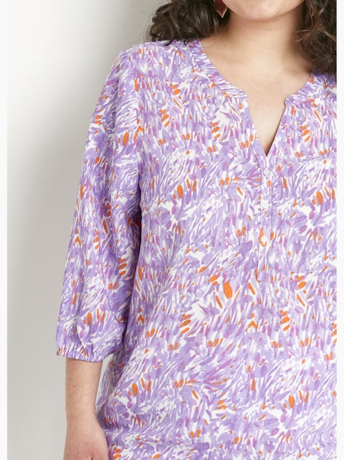 Túnica larga holgada estampada con mangas 3/4 - Afibel - Kiabi