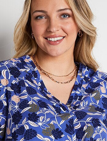 Túnica larga suelta con estampado floral - Afibel