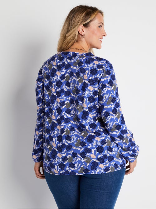 Túnica larga suelta con estampado floral - Afibel - Kiabi