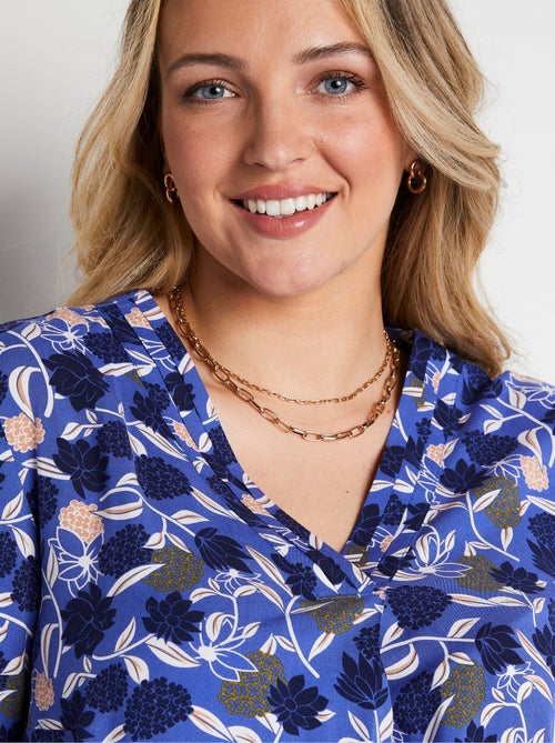 Túnica larga suelta con estampado floral - Afibel - Kiabi