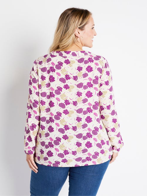 Túnica larga suelta con estampado floral - Afibel - Kiabi