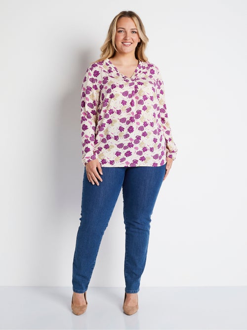Túnica larga suelta con estampado floral - Afibel - Kiabi
