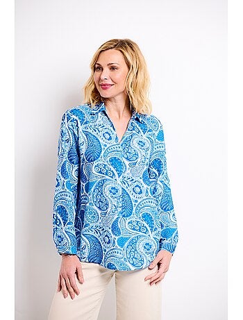 Túnica larga suelta con estampado paisley - Afibel