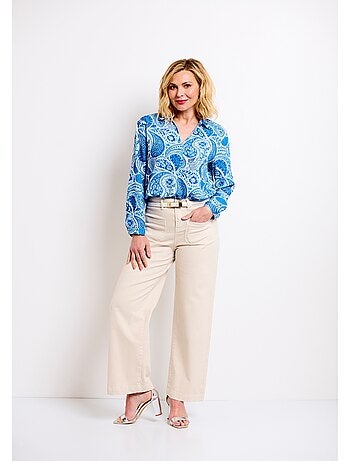 Túnica larga suelta con estampado paisley - Afibel