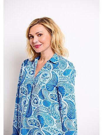 Túnica larga suelta con estampado paisley - Afibel