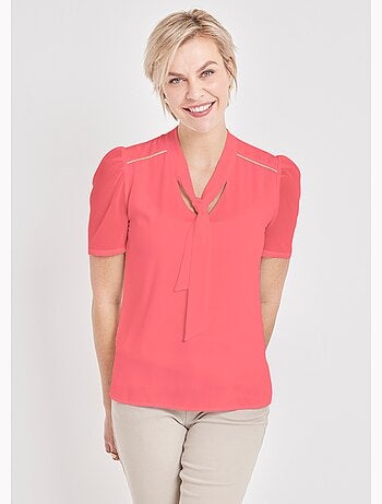 Túnica lavaliere bimateria con motivos brillantes - Afibel