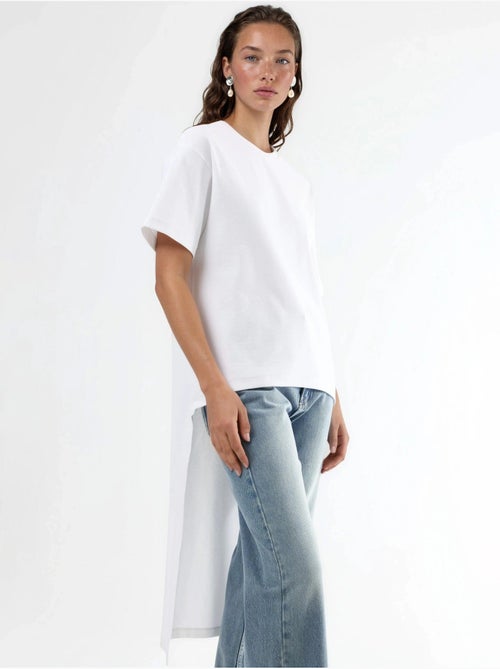 Túnica oversize con cuello redondo y abertura busem - Kiabi Túnica oversize con cuello redondo y abertura busem - Kiabi