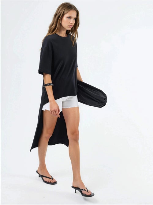 Túnica oversize con cuello redondo y abertura busem - Kiabi Túnica oversize con cuello redondo y abertura busem - Kiabi