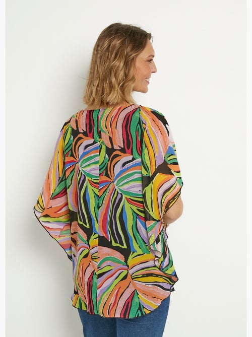 Túnica suelta con estampado de hojas llamativas - Afibel - Kiabi