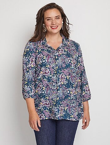 Túnica suelta y larga con estampado floral - AFIBEL