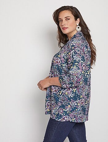 Túnica suelta y larga con estampado floral - AFIBEL