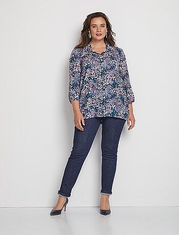 Túnica suelta y larga con estampado floral - AFIBEL