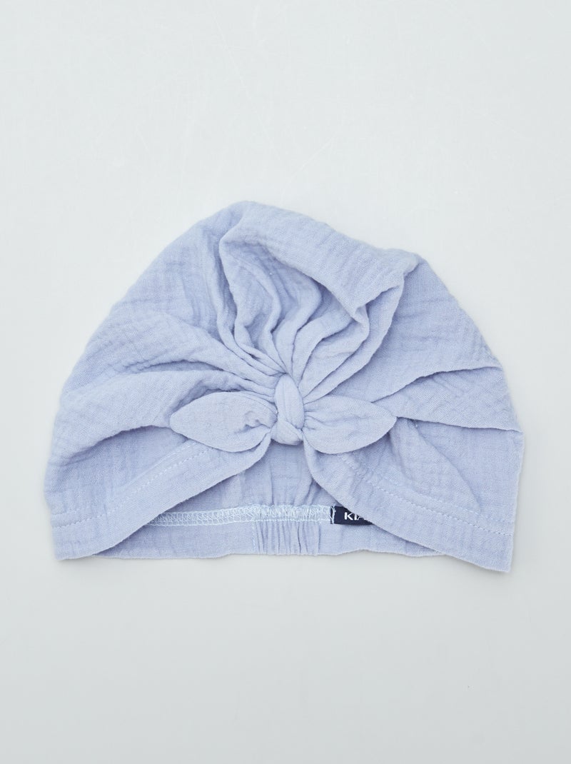 Turbante liso de doble gasa de algodón AZUL - Kiabi