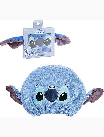 Turbante para el cabello infantil Stitch microfibra azul: secado rápido