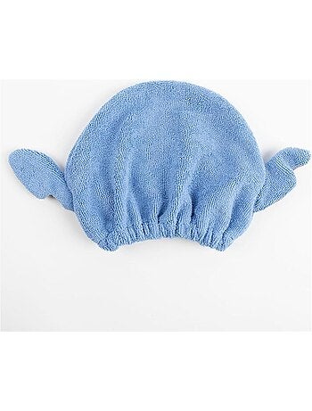 Turbante para el cabello infantil Stitch microfibra azul: secado rápido