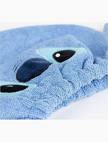 Turbante para el cabello infantil Stitch microfibra azul: secado rápido