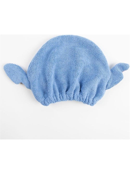 Turbante para el cabello infantil Stitch microfibra azul: secado rápido - Kiabi