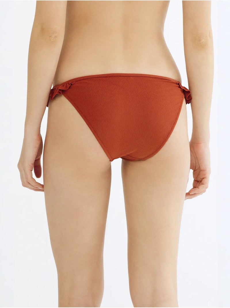 Tuva frill side braguita de bikini penti Terracota - Kiabi