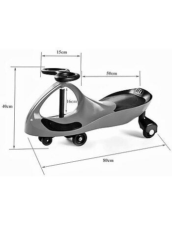 TwistCar coche infantil sin pedales con volante giratorio, juego activo para niños y adultos